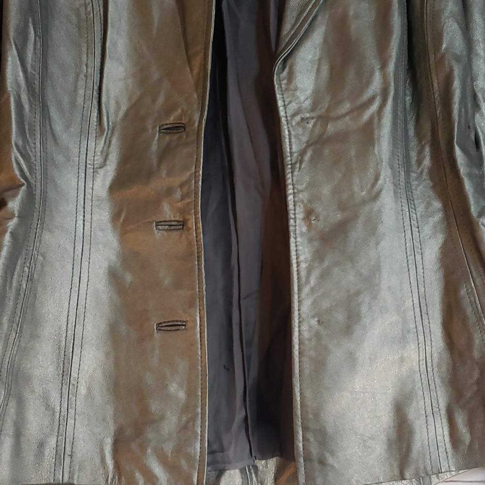 David Benjamin Silver 100% Leather Jacket - Picture 2 of 6